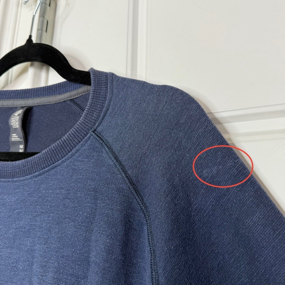 Mountain Hardwear Sweatshirt Mens Medium Blue Crewneck Pullover Pockets Workwear - Picture 6 of 10
